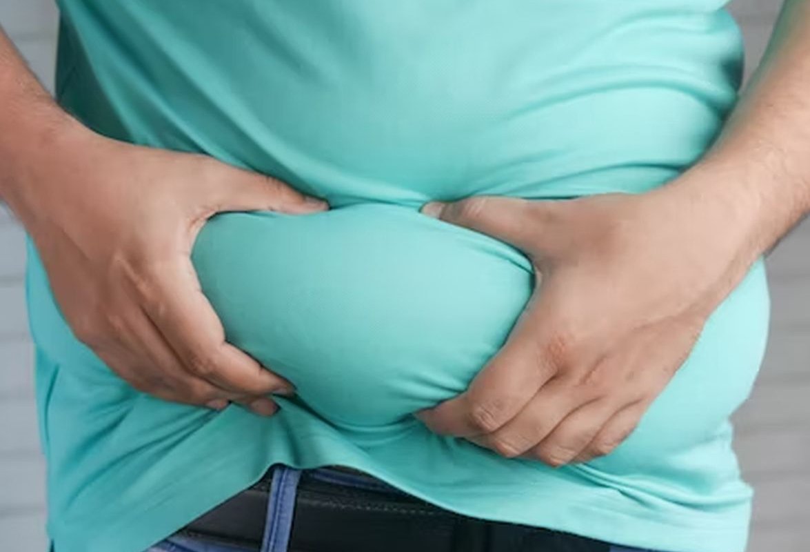 жир на животе