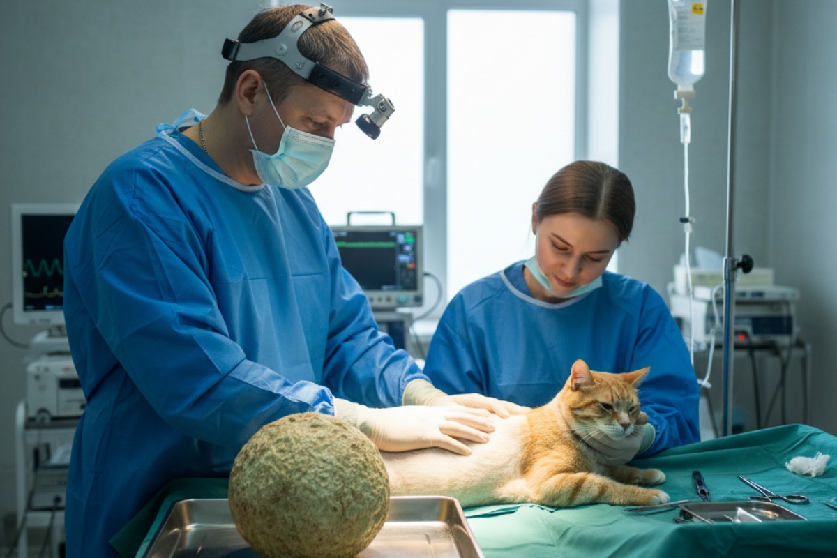 В Кирове ветеринар удалил коту крупное новообразование весом два килограмма